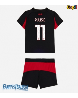 AC Milan Christian Pulisic #11 Echipament de Fotbal Replică 2025-26 Copii Acasa (+ Șorturi)